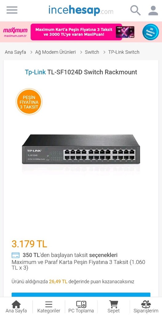 TP Link TL-SF1024D 24 PORTLU SWİTCH - 7