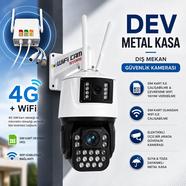 4G+WİFİ Modemli Kamera 3ü Bir Arada Üretim 42X Optik Zoom