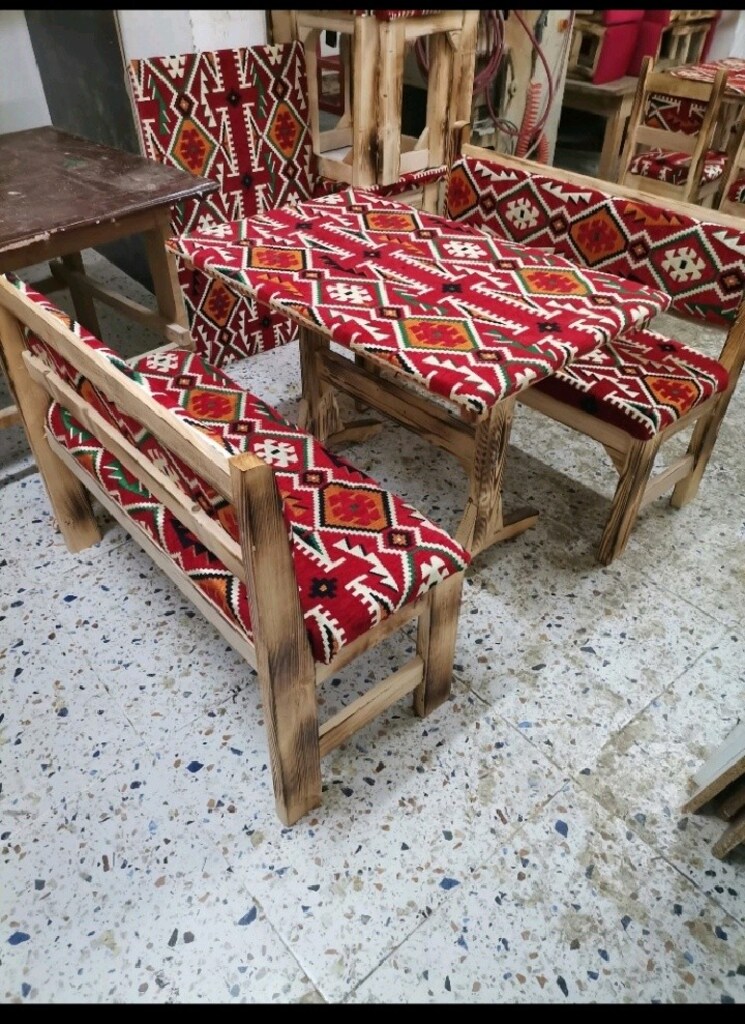 Ahşap masa sandalye takımı - 9
