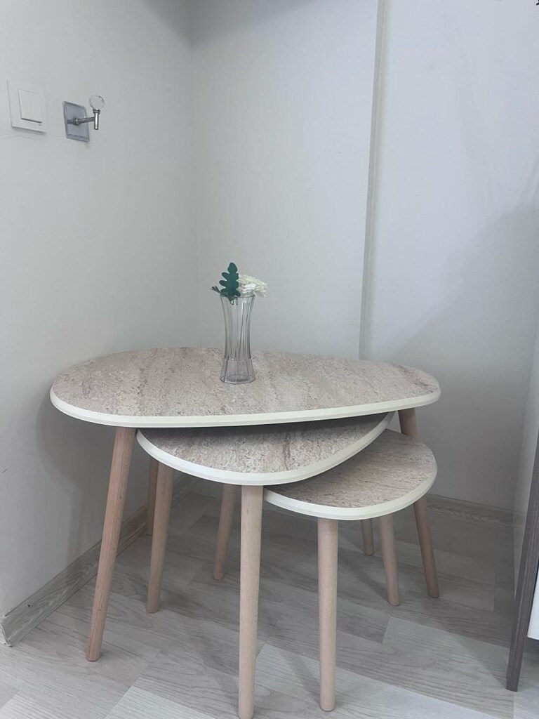 ACİL SATILIK 3LÜ BEYAZ HALI SET + ZİGON SEHPA - 9