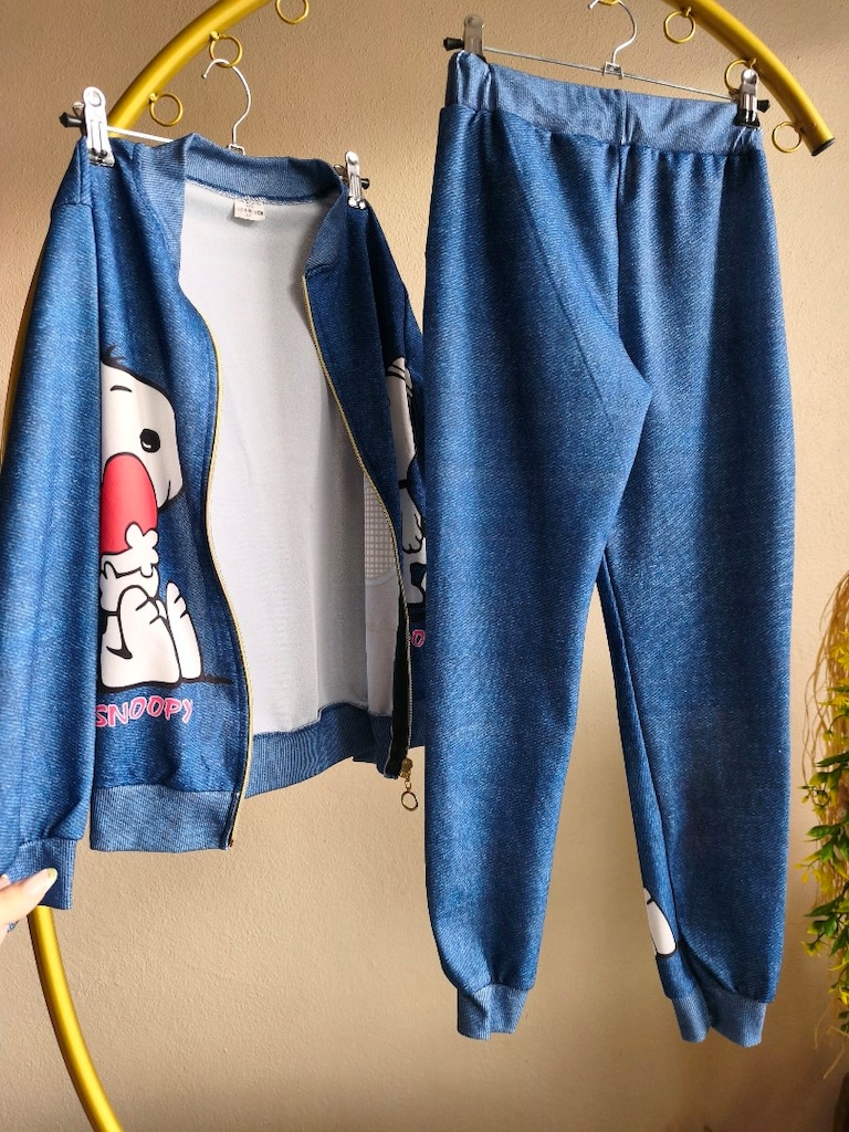 Kids Snoopy Baskılı Unisex Lacivert Çocuk Takımı 9 -10 Yaş - 7