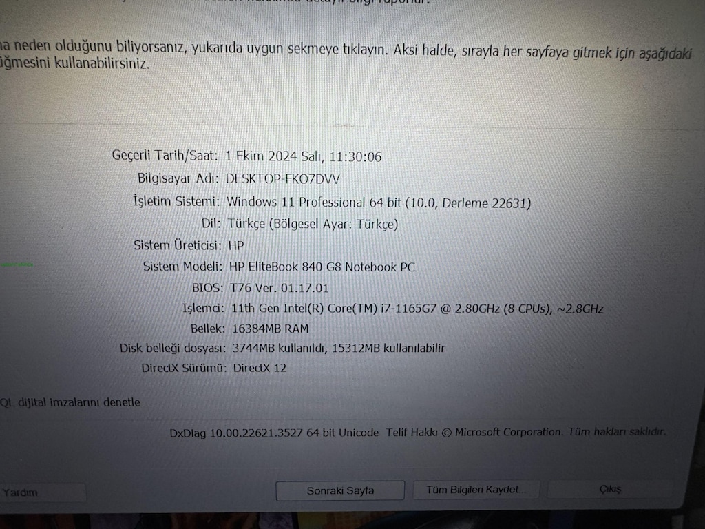 HP ELİTBOOK İ7 11. NESİL 16 GB RAM 256 M2SSD - 5