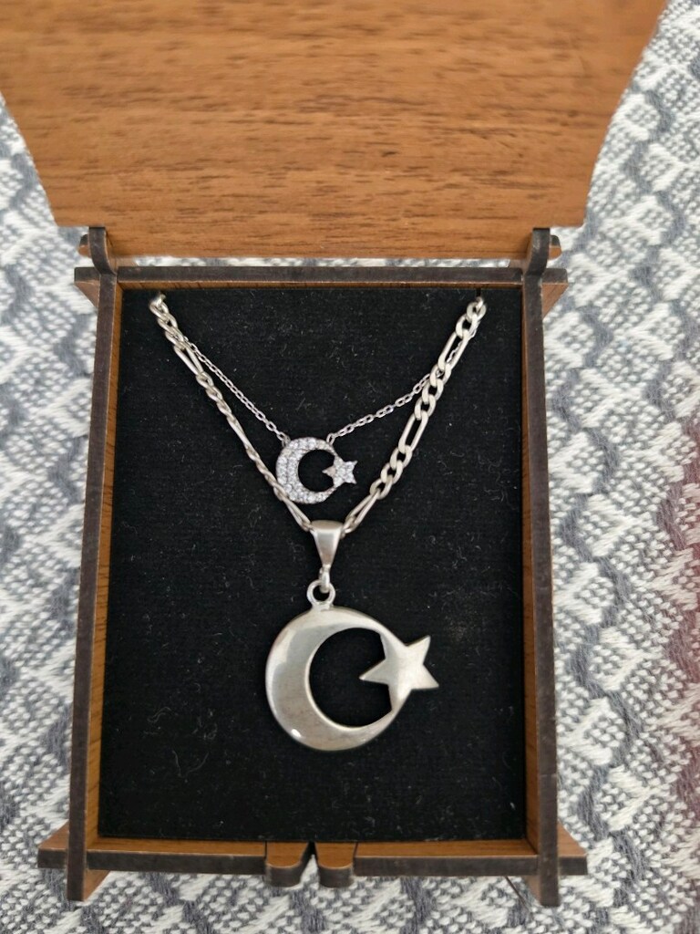 Bay bayan gümüş kolye - 2