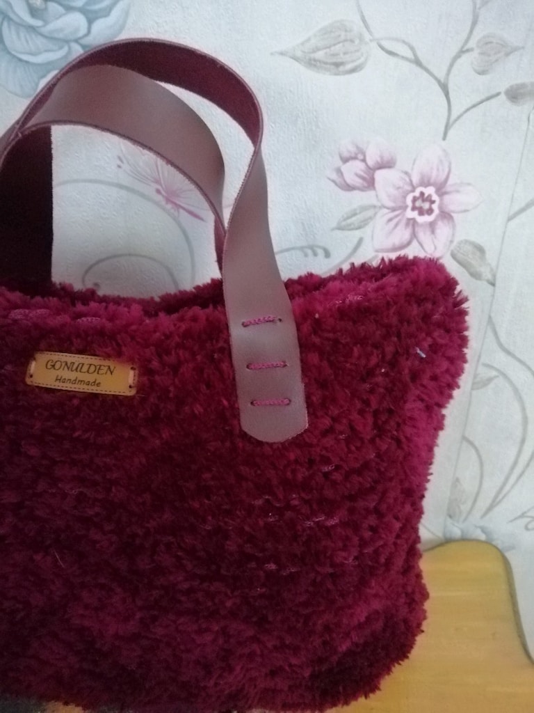 Peluş mürdüm çanta - 3