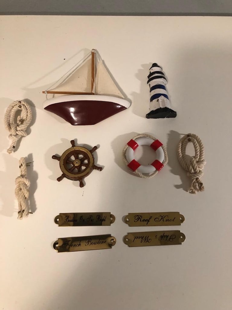 Deniz Temalı Ahşap ve Metal Dekor Seti - 2