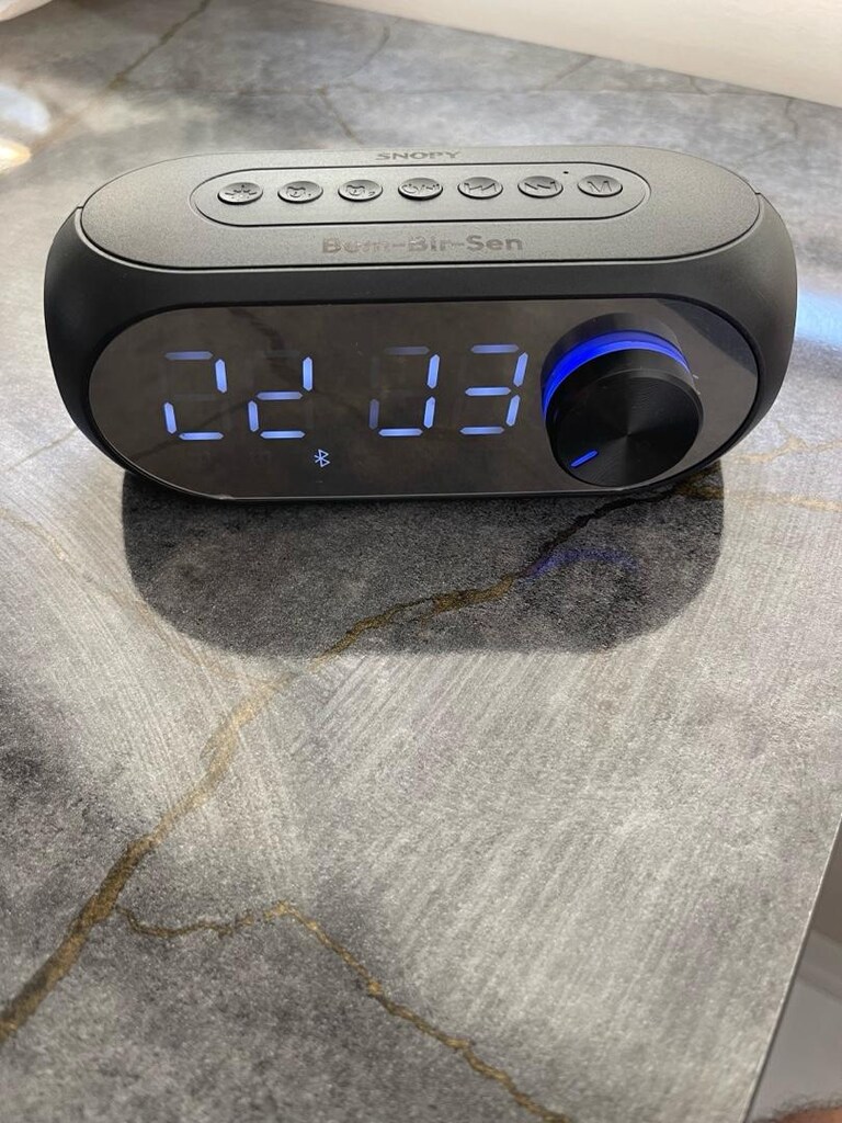 Snopy SN-W1 Siyah Çift Alarmlı Saat Hoparlör (Bluetooth-Aux-Usb) - 7
