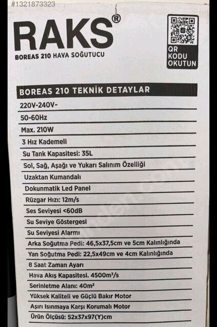 Raks Boreas 210 Hava Soğutucu
