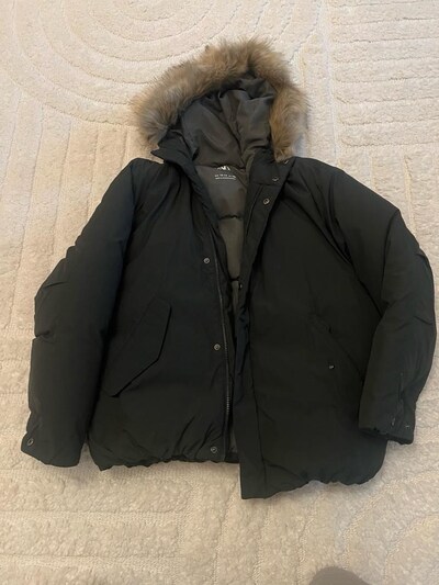 Zara 13-14 yas temiz palto koyu yesil