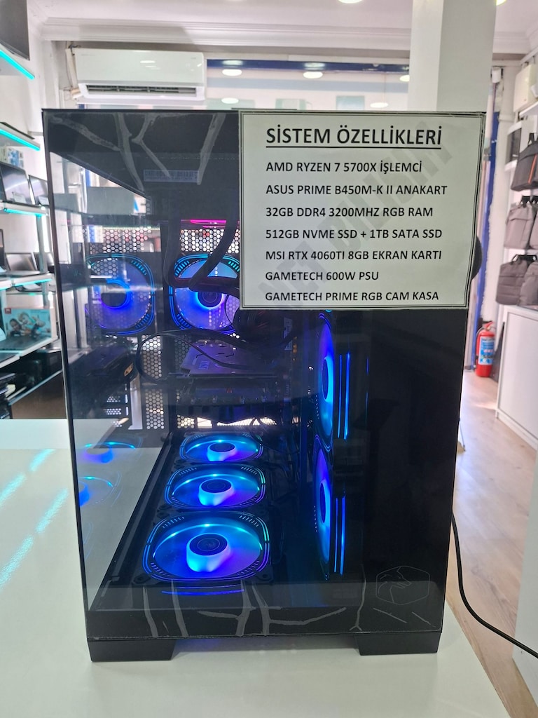 RYZEN 7 5700X RTX 4060 Ti 8GB DDR4 32GB RAM 512GB M2 SSD + 1TB SATA SD - 3