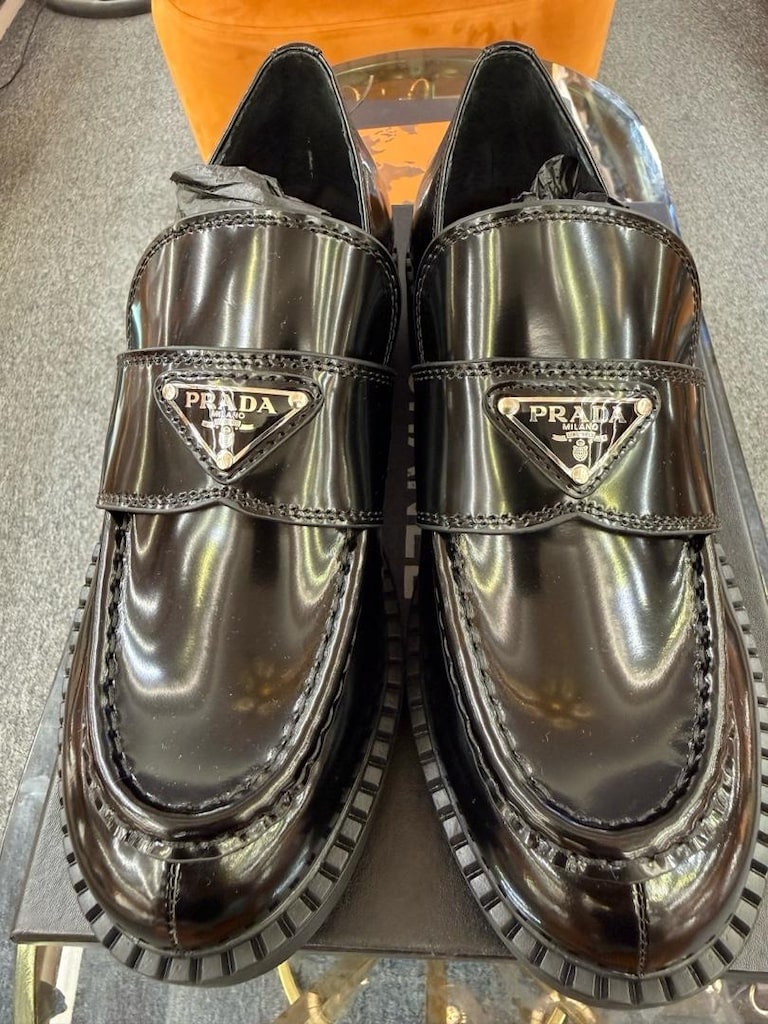 Prada Trianga Siyah Deri Loafer Ayakkabı - 5