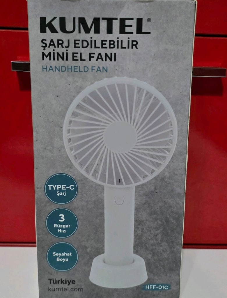 Kumtel Şarj Edilebilir Mini El Fanı BEYAZ. Sıfır kutusunda. - 10