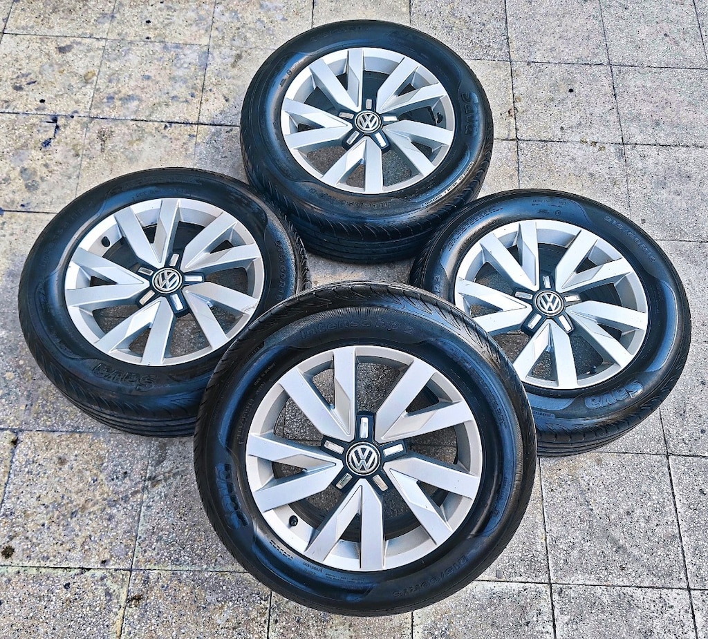 16 VOLKSWAGEN ORJİNAL ÇELİK JANT LASTİK 5.112 BİJON 215.60.16 YAZLIK - 2