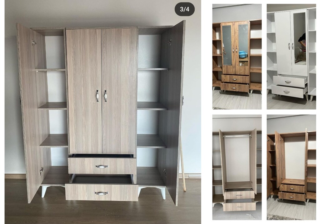 4 kapaklı elbise dolabı mhzodxvdga - 5