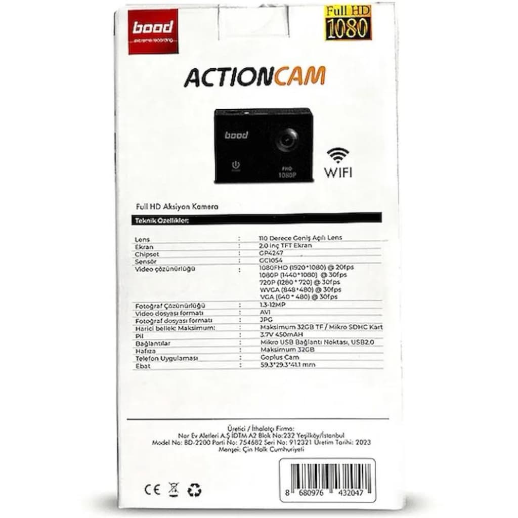 Bood 1080P Aksiyon Kamerası - 8