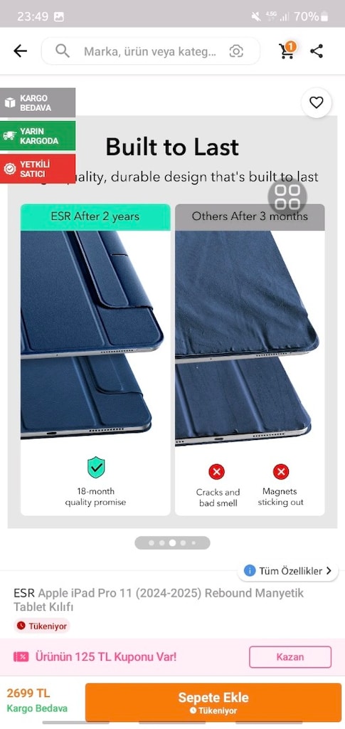 Ipad pro 11" (2024-2025) model için sıfır kılıf. - 3