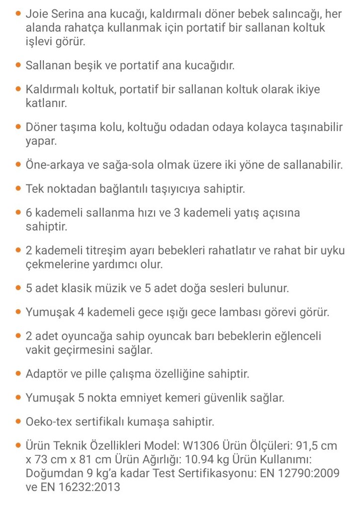 joi otomatik sallanan beşik ana kucağı elektrikli - 6