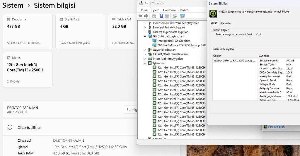 Monster Abra A5 İ5-12500H 32GB 512GB RTX3050 4GB Oyuncu Notebook - 5