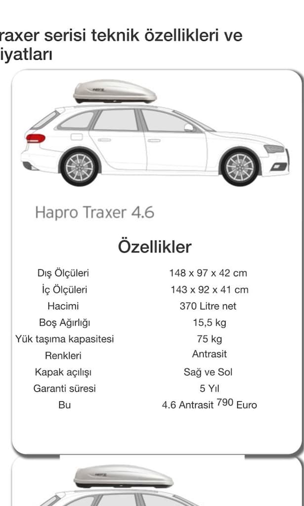hapro traxer 4.6 araç üstü bagaj - 3
