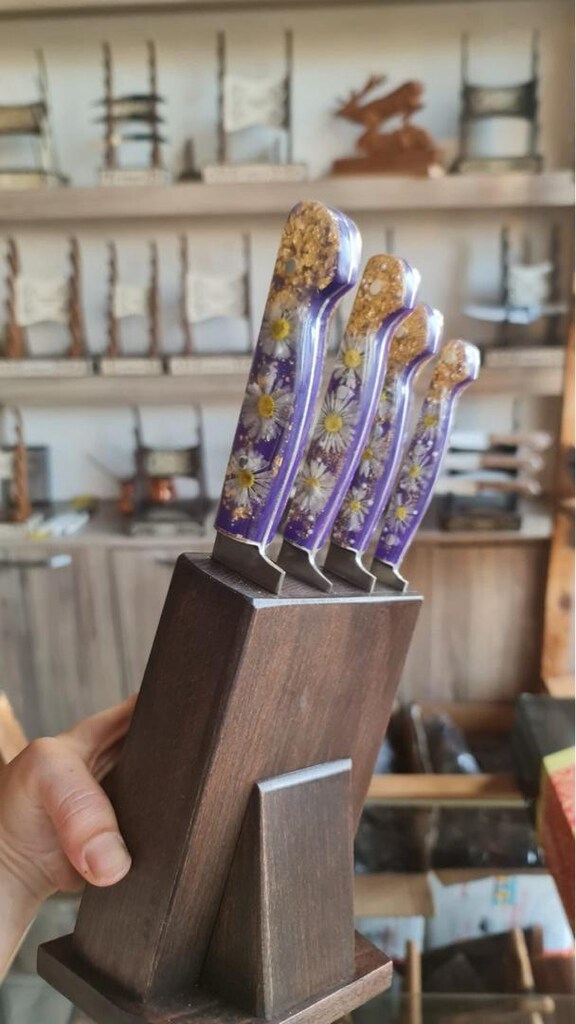 Sürmene Yapımı Ahşap Stantlı Set - 4