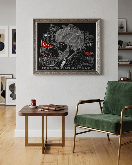 Sultan Mehmet Han Fetih 1453 Kompozit Bakır İşleme Tablo