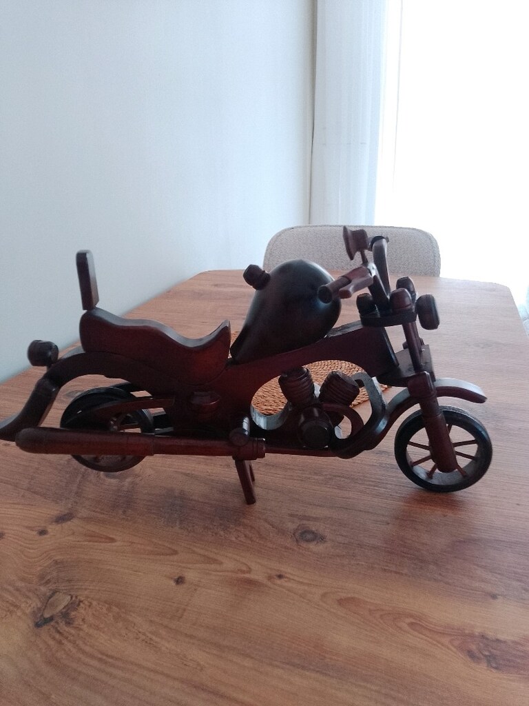 ahşap motosiklet biblo 50 cm - 3