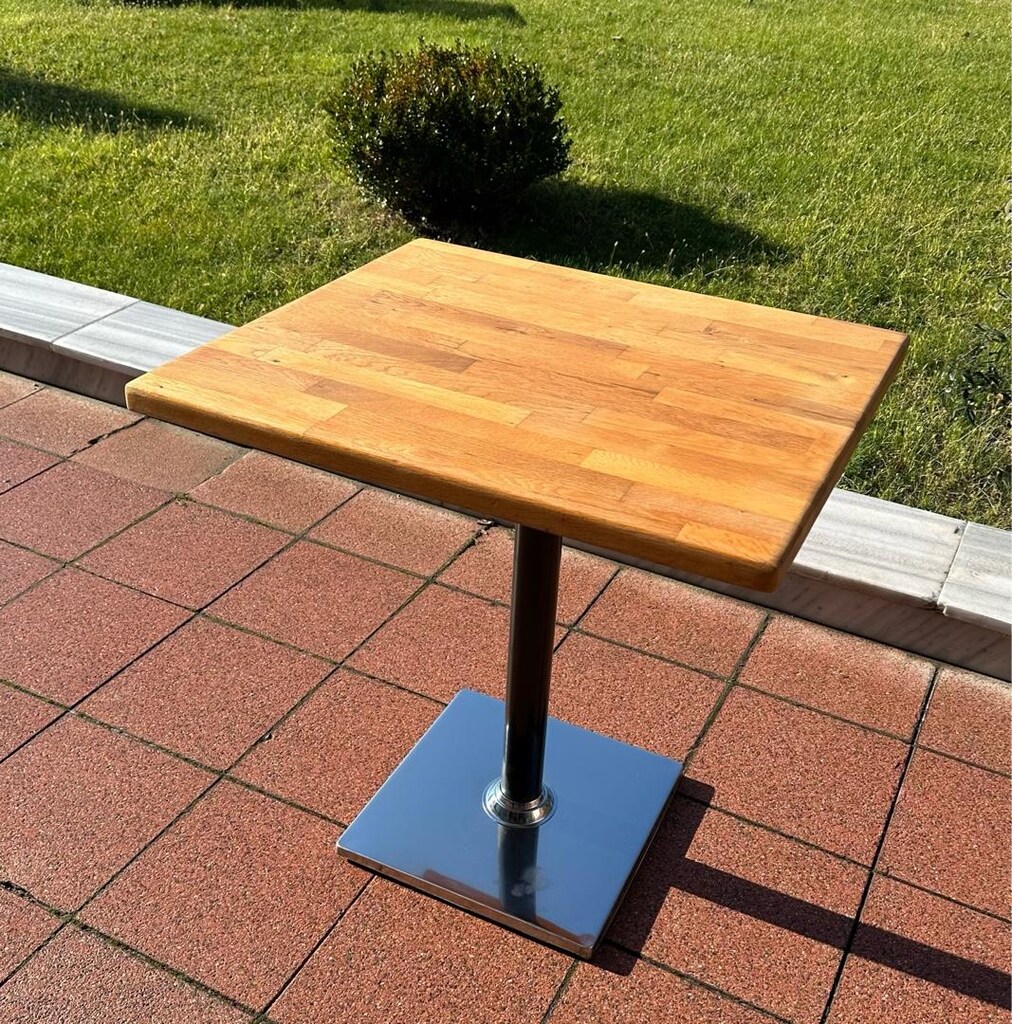 Ahşap masa60cmx70cm çam panelpan tablalı 38cmx38cm paslanmaz ayaklı - 2
