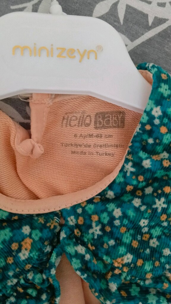 hello baby 0-6 ay 2li takım bebek kadife elbise - 4