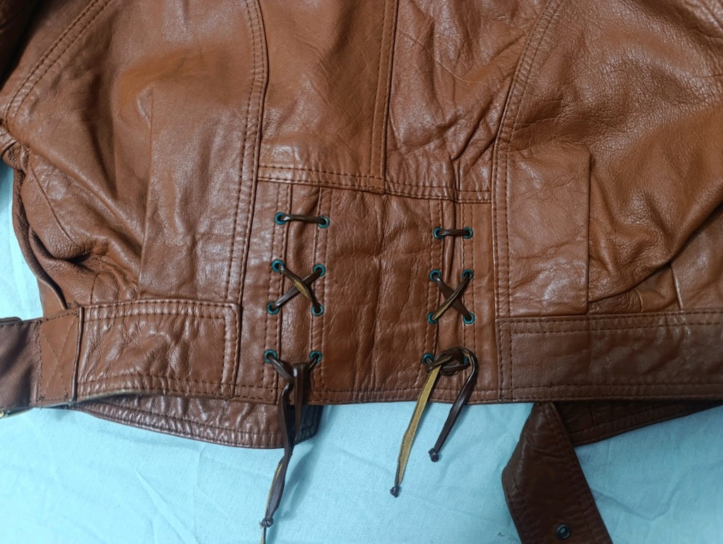 80 ler orijinal,vintage hakiki deri mont - 6