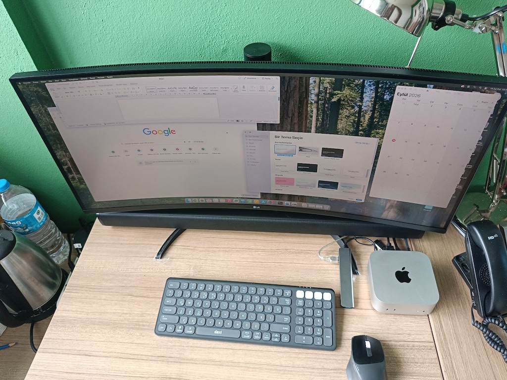 Mac Mini M4 16GB, 256Gb/LG 34" Kavisli Pivot Monitör/Xiaomi Soundbar - 4