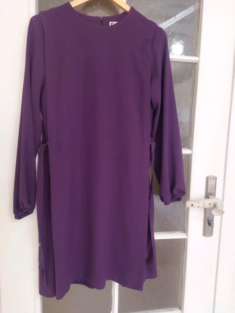 Tesettür Mor tunik 38 beden geniş kalıp - 3