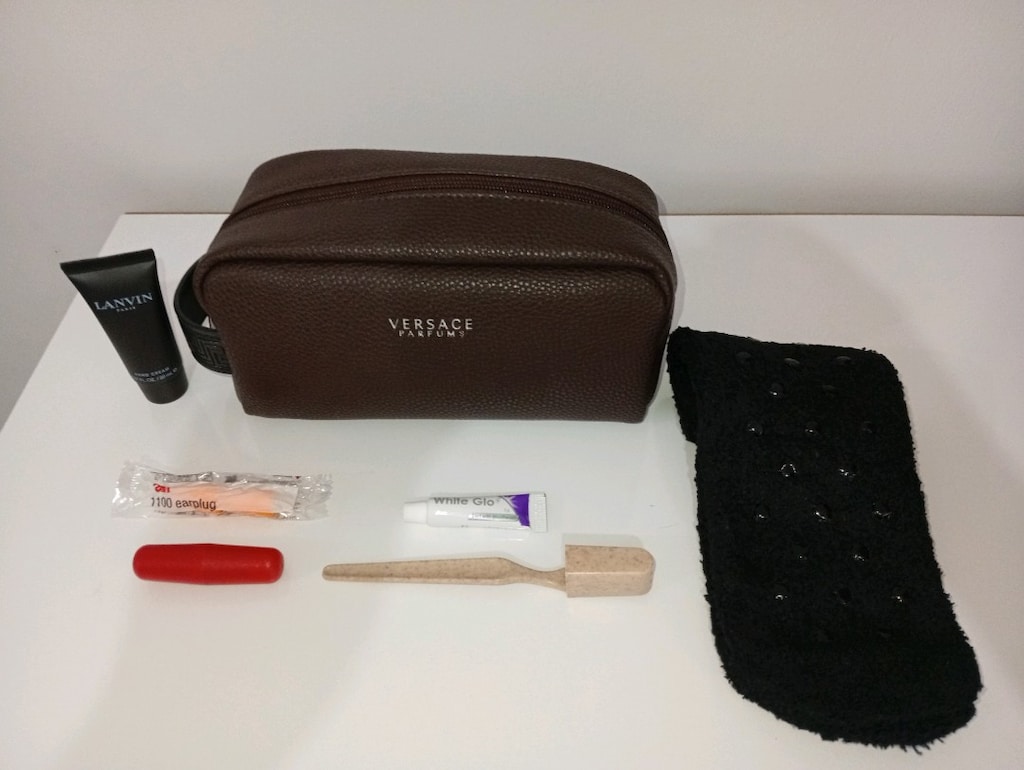Versace Orijinal THY Business Class Suni Deri Versace Çanta Kahverengi - 2