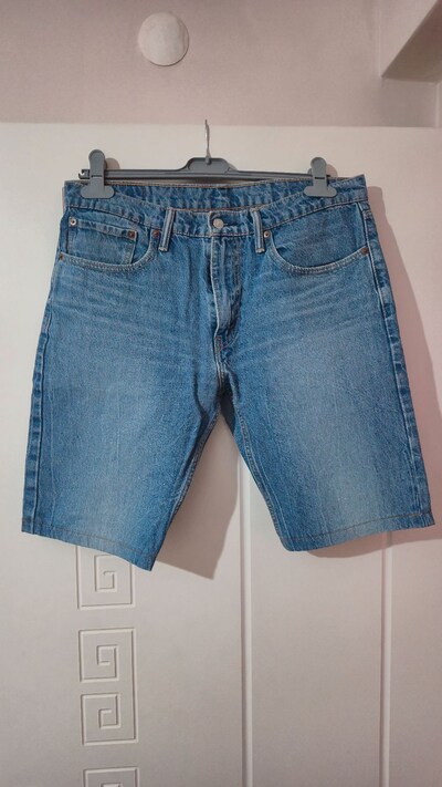 Levis Erkek Hemmed Mavi Kot Şort 34W/32L
