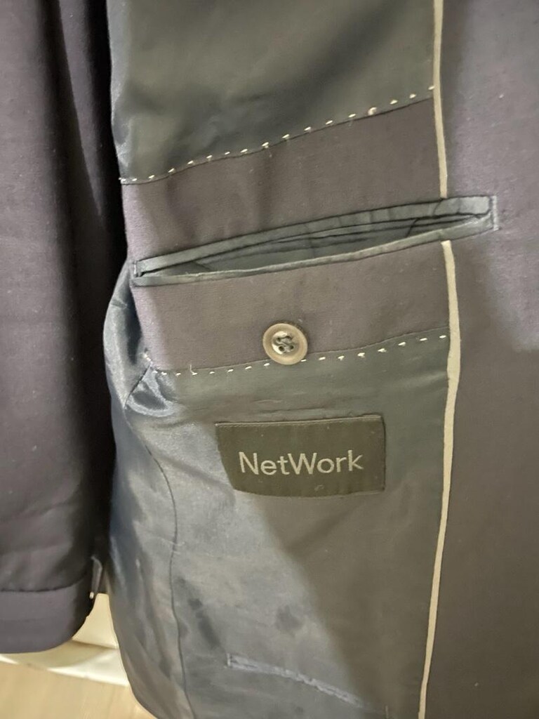 lacivert Network yün takım elbise - 5