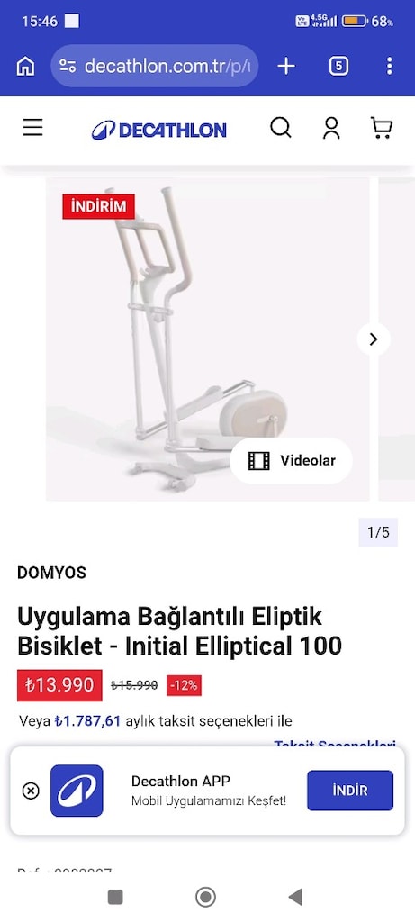 Decatlon domyos eliptik bisiklet Çok az kullanıldı Fiyat 8000 tl - 4