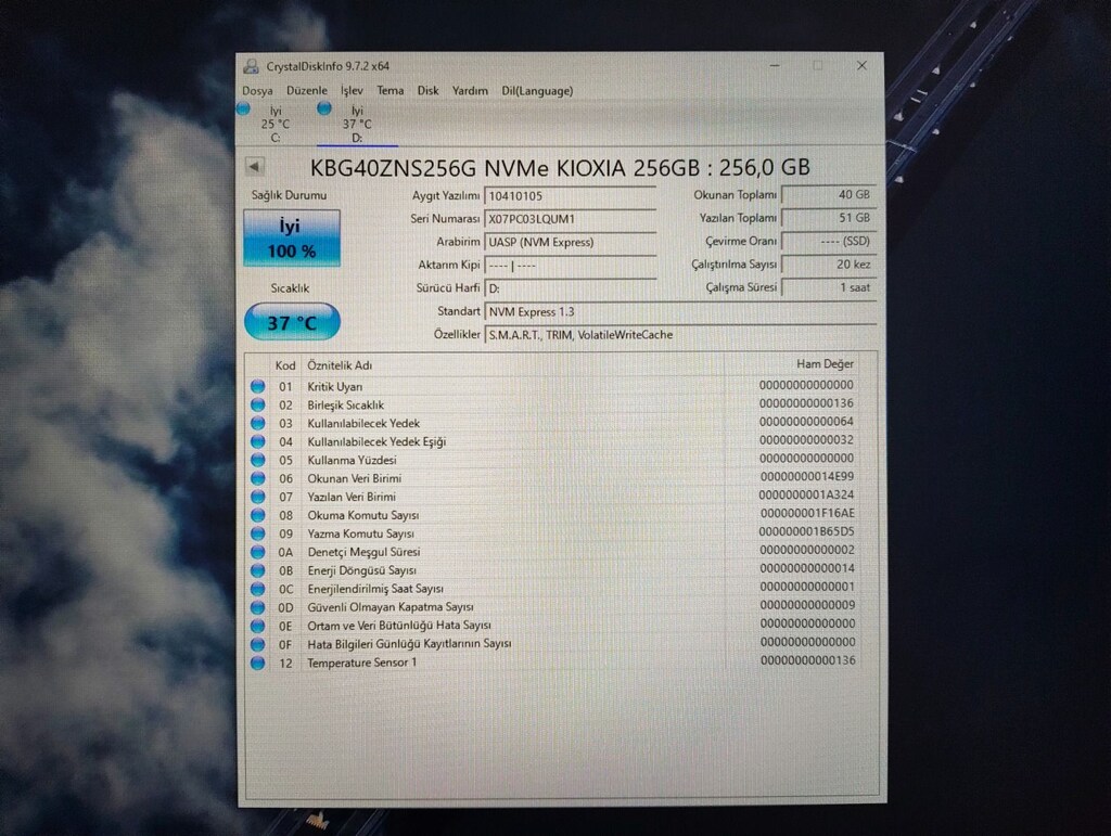 Kioxia BG4 256GB 2230 M.2 SSD - SIFIRA YAKIN - 3
