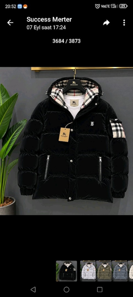 ihracat fazlası Burberry kaliteli erkek mont - 2