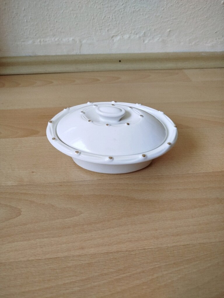 Vintage seramik saklama kabı 16.5x12.5 cm yükseklik 5 cm - 7