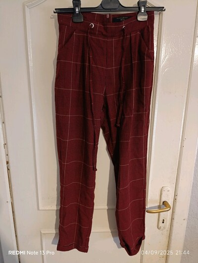 BSL Bordo Salaş Kumaş Pantolon (s)
