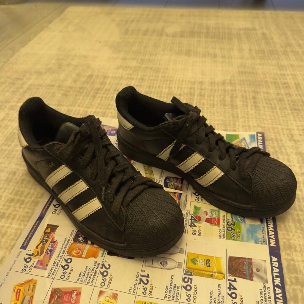 Adidas Superstar Siyah Bağcıklı Spor Kadın Sneaker 38.5 no - 3