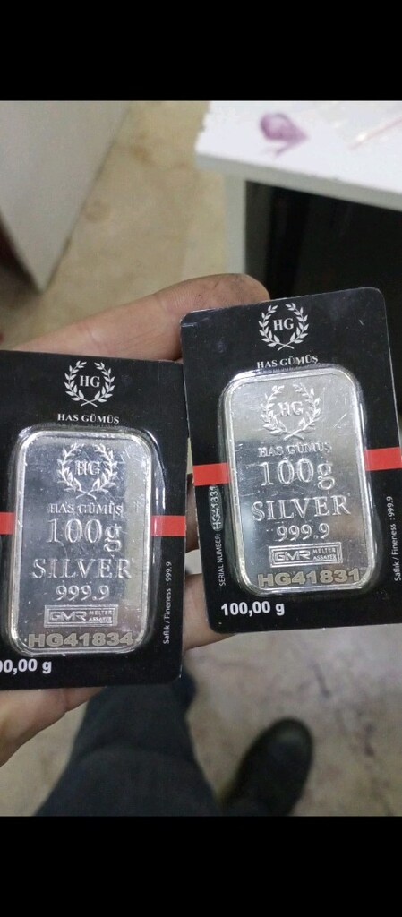 100 gr has 999 külçe gümüş - 2
