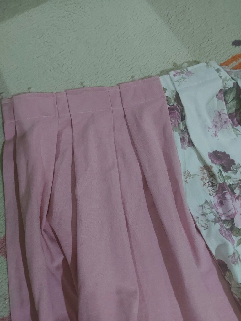 salon perdesi kaliteli kumaş eni 1m uzunluğu 2.50 pembe krem cicekli - 2