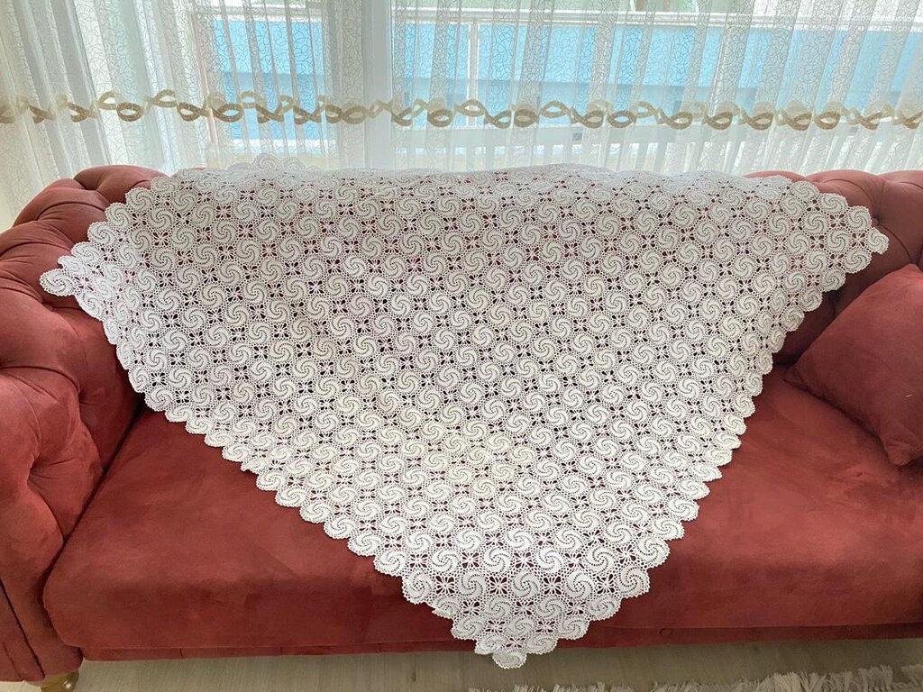 el emeği dantel masa örtüsü sıfır