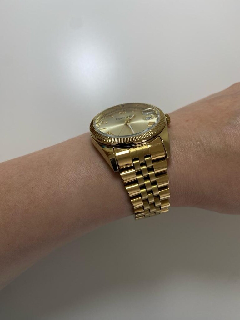 ferrucci rolex kasa çelik kordon Gold kadın kol saati 3atm 36mm - 2