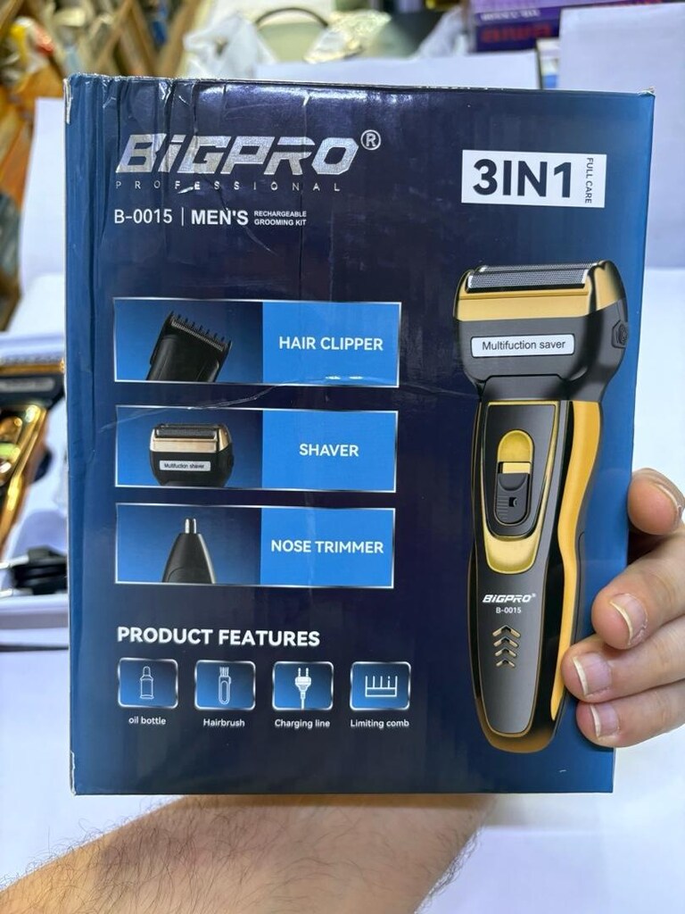 BIGPRO B-0015 3’ü 1 Arada Şarjlı Tıraş Makinesi Seti - 5