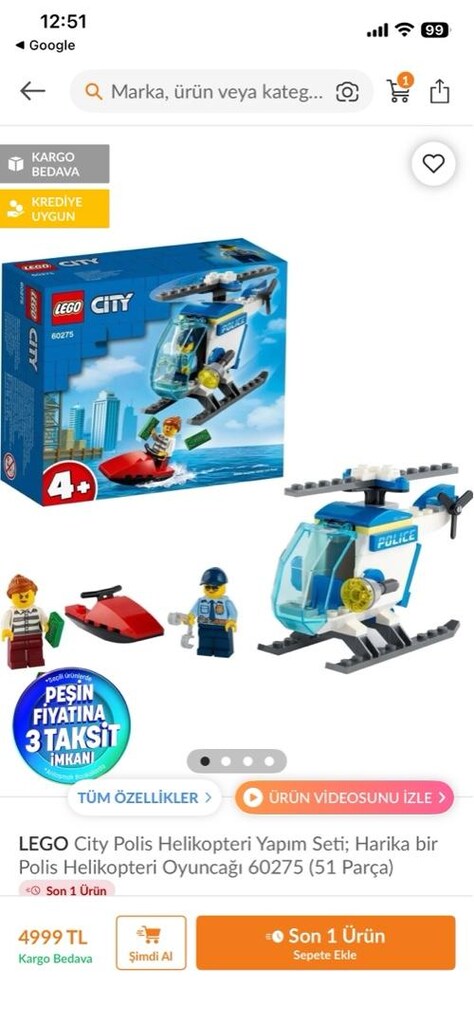 Lego city polis helikopteri - 3