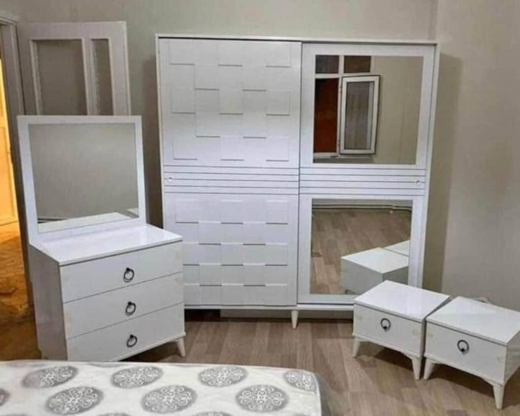Sıfır Yatak Odası Takımı Aynalı Sürgülü Dolap 2 Komodin - 4