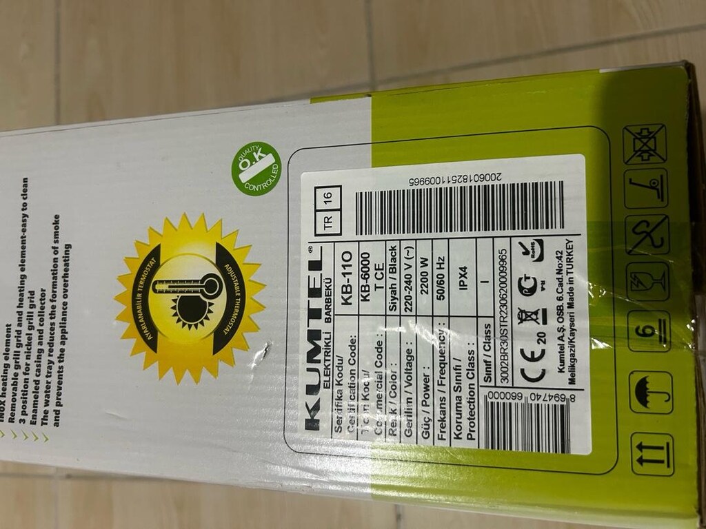 Kumtel KB-6000 Elektrikli Barbekü – Neredeyse Sıfır, Kutulu , tertemiz - 3