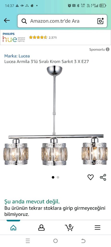 Bauhaus Lucea Armila 3'lü krom metal cam sarkıt - 2