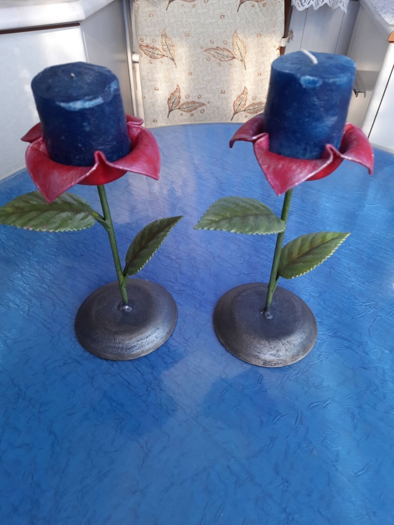 SIFIR 2 ADET ŞAMDAN METAL MUMLUK - 3
