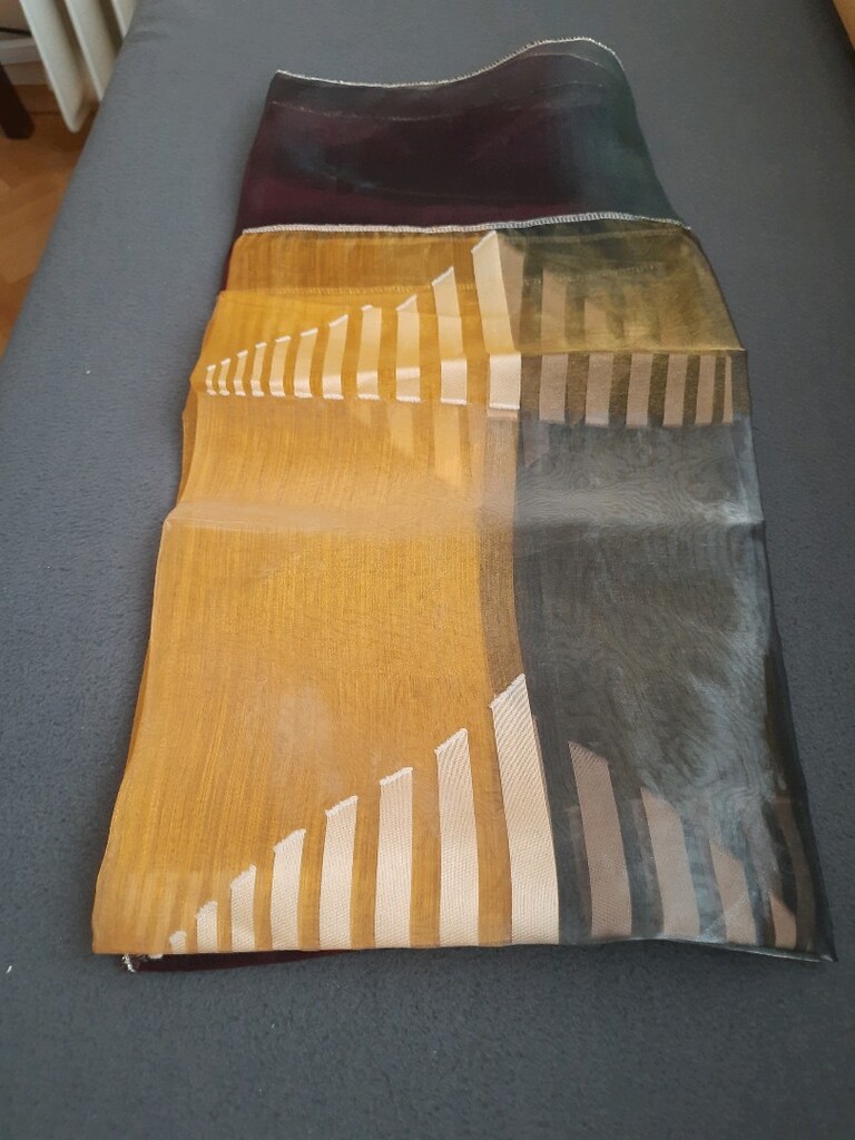 AKÇAY:SIFIR KARE ORGANİZE TÜL MASA ÖRTÜSÜ.EBAT:100*95 CM.:SARI BORDO - 4